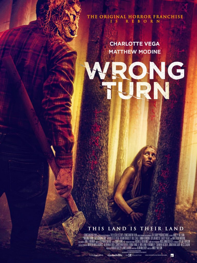 Novos pôsteres do reboot de "Wrong Turn - Pânico na Floresta" cartazes