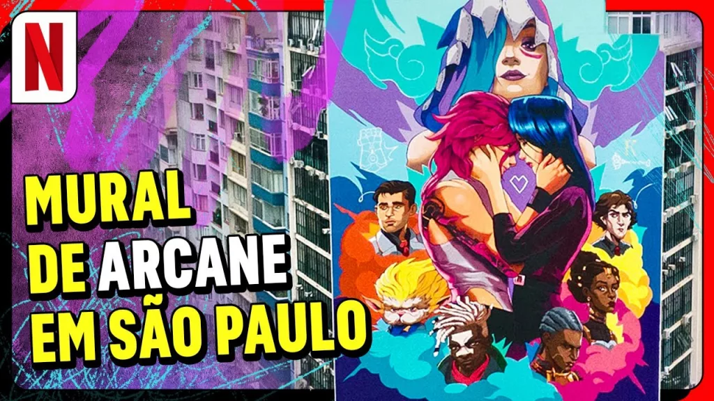 Mural com grafite de Arcane em São Paulo | Netflix Brasil