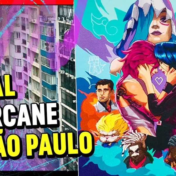 Mural com grafite de Arcane em São Paulo | Netflix Brasil